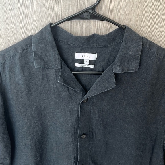 Reiss Cuban Collar Linen Shirt - Picture 3 of 5